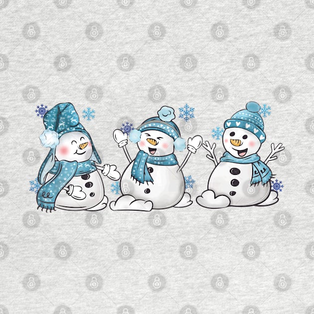 3 Winter Snowmen by Etopix